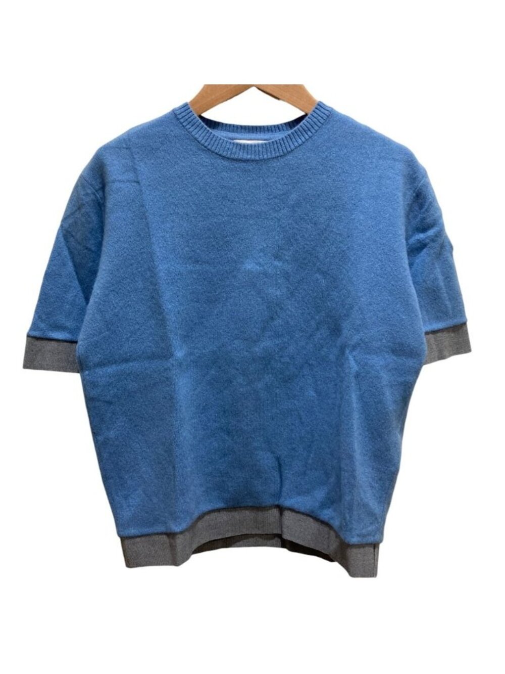 Moncler Maglione Tricot Girocollo Wool Cashmere Blend Knit Sweater Blue XS
